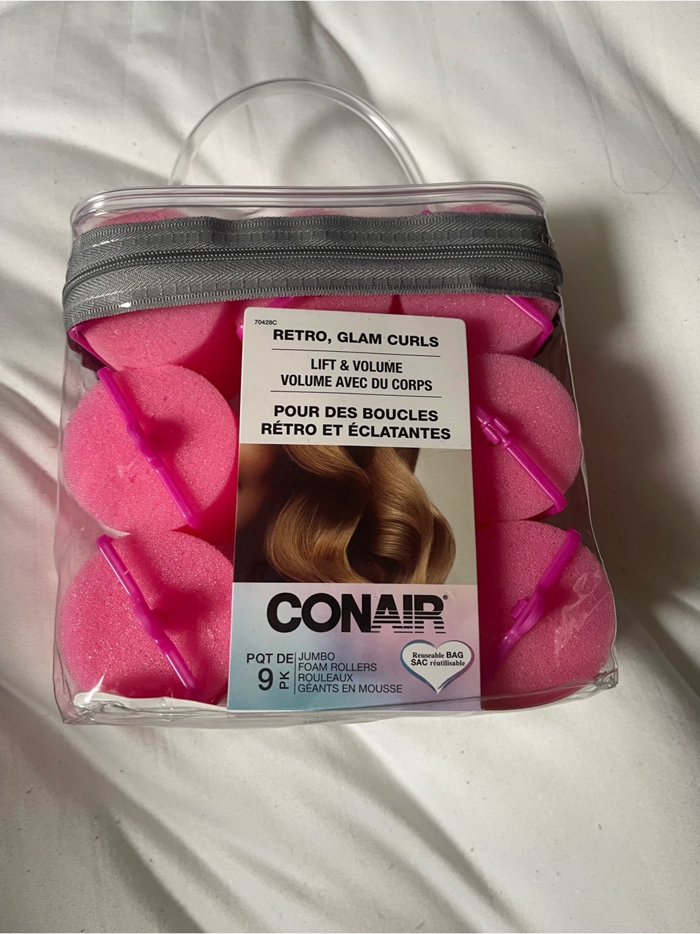 Conair Retro Glam Jumbo Foam Rollers - Pink (9 Pack)